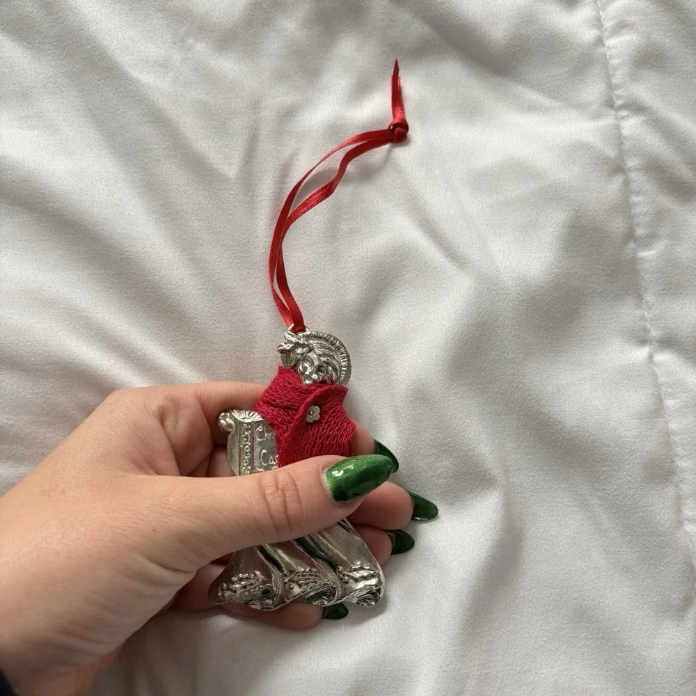 Vintage‎ Lenox Kirk Steiff Collection Pewter Caroler Ornament Christmas Holiday